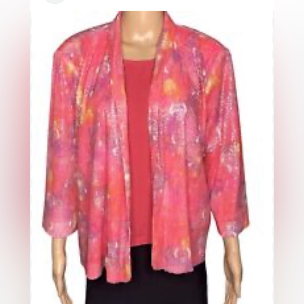 Peter Nygard pink sequin jacket size petite large